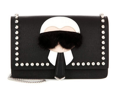 Fendi Karlito 最新老佛爷毛毛铆钉限定款链条背包到货满减80欧元且免邮 €929（约6753元）