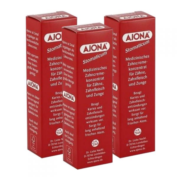 【满减8欧+免邮中国】Ajona 浓缩药用抗菌牙膏 25ml*3支 €4.65（约37元）