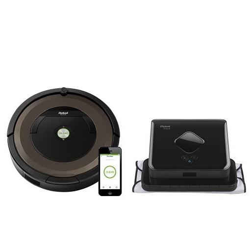 史低价！【美亚自营】iRobot Roomba 890 智能扫地机器人 + iRobot Braava 380t 自动拖地机器人套装 $648.95（约4448元）