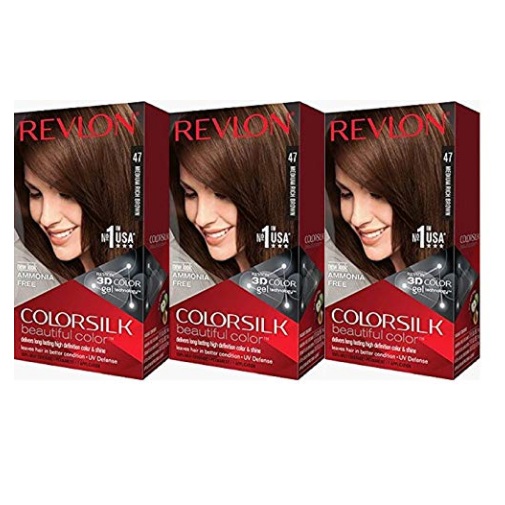 史低价！【美亚自营】Revlon 露华浓 ColorSilk 持久护发染发剂 三盒装 多色可选 $8.76（约60元）