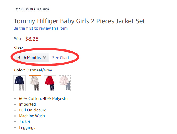 白菜价！【美亚自营】Tommy Hilfiger 女童连帽纽扣外套+印花长裤2件套 $8.25（约56元）