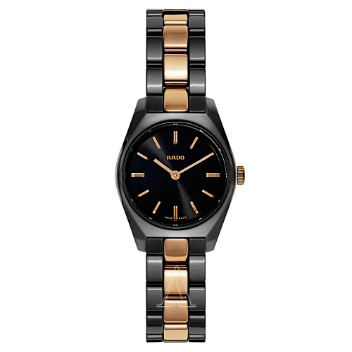 额外8折！Rado 雷达表 Specchio 系列 玫瑰金黑色女士陶瓷腕表 R31508152 $389（约2605元）