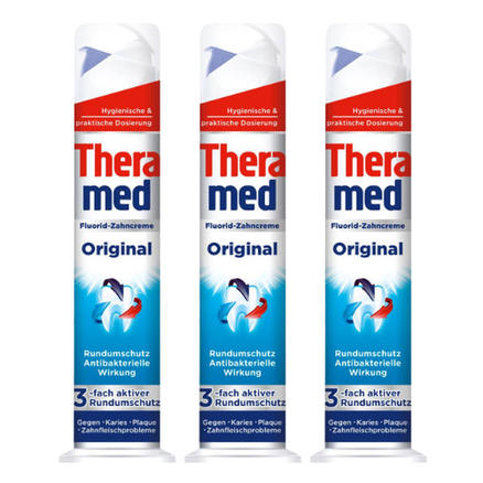 【免邮中国】Theramed 泰瑞美 固齿站立式牙膏 100ml*3支 €7.99（约62元）
