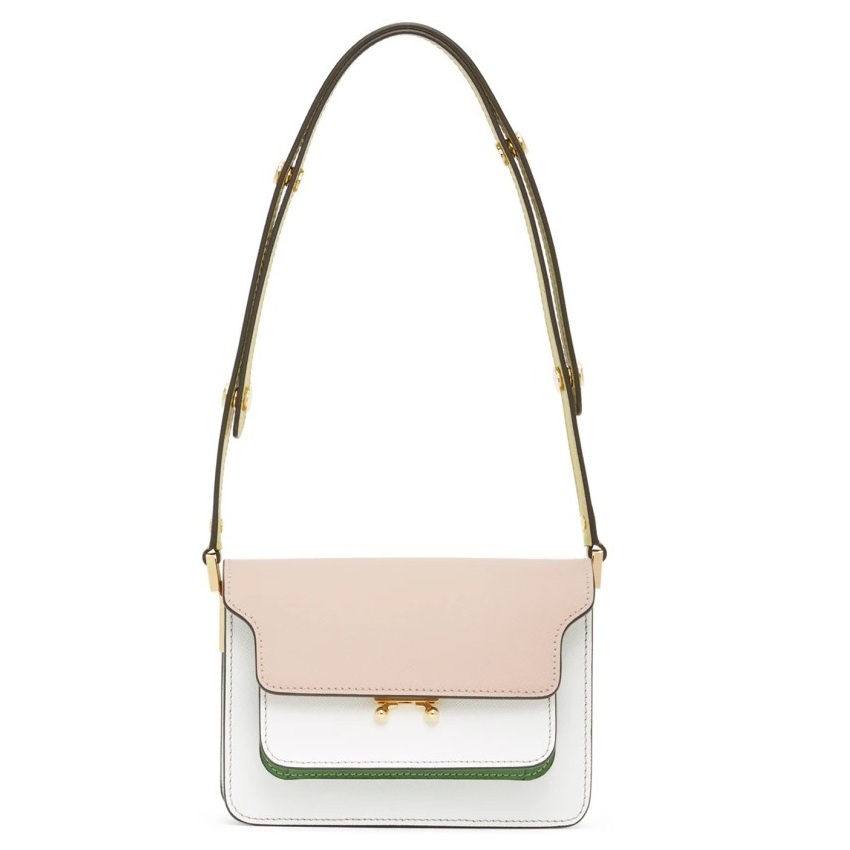 【低至5折】Marni 多色迷你 Trunk 十字纹皮革单肩包 $858（约6061元）