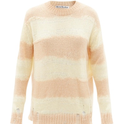降价！【变相4.5折】Acne Studios 经典做旧拼色毛衣<br />       €121.5（约935元）