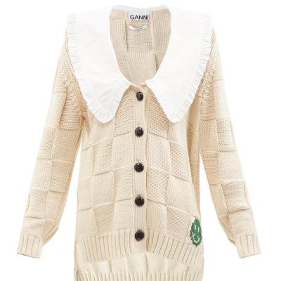 GANNI 21秋冬 娃娃领笑脸开衫 码全<br />       8折 €232（约1767元）