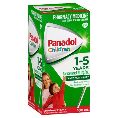 Panadol 扑热息痛 1-5岁儿童口服液（草莓味）100ml<br />       11.95澳币
