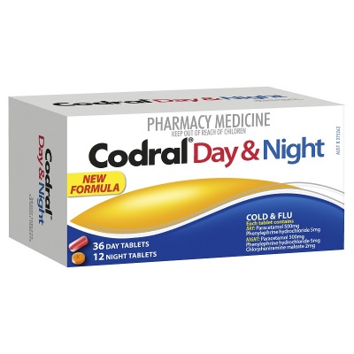 Codral PE 日夜用感冒流感缓解片 48片（日用36片+12片夜用）<br />       19.95澳币