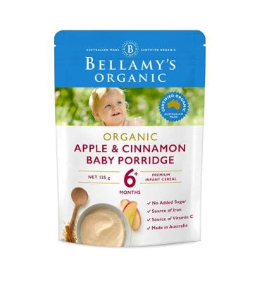 Bellamy's 贝拉米 婴幼儿辅食有机苹果肉桂麦片粥 6个月以上 125g<br />       9.3折 3.95澳币