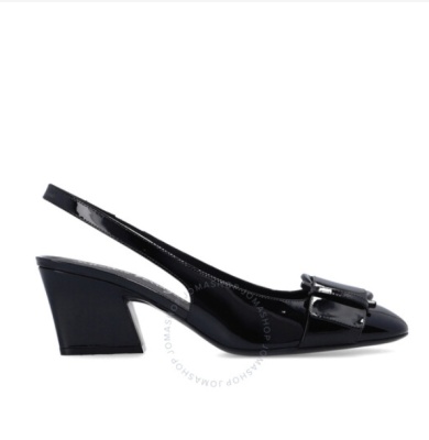 Salvatore Ferragamo 女士 Briget 55 Gancini 黑色露跟高跟鞋<br />       2.8折 $224.99（约1631元）