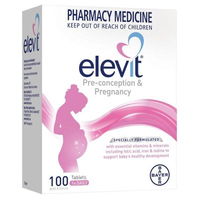 Elevit 爱乐维 备孕/孕妇孕期复合维生素叶酸片 100片<br />       ￥74.95