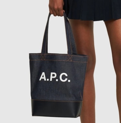 跳水价！A.P.C. Axel 小号牛仔&皮革托特<br />       5折 €113（约850元）