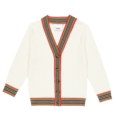 Burberry 大童款白色条纹开衫<br />       8折 €344（约2589元）