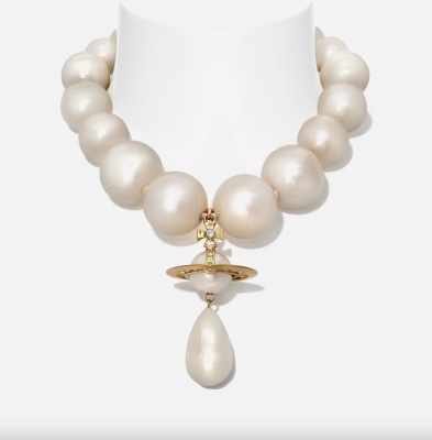Vivienne Westwood 西太后 Giant Gold-Tone Brass 珍珠项链<br />       8折 ￡272（约2364元）