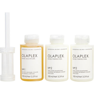 OLAPLEX 奥拿匹斯 秀发修复旅行套装（No.1 连锁倍增液 100ml + No.2 硫氢连锁重组乳 2*100ml/瓶）<br />       7.5折 $97.99