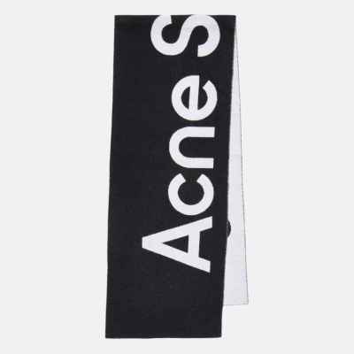 ACNE STUDIOS Toronty 经典徽标黑色围巾<br />       8.0折 €156（约1183.96元）