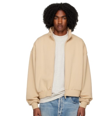 Fear of God ESSENTIALS 驼色拉链夹克<br />       4折 $88（约646.75元）