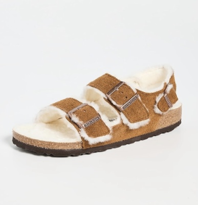 Birkenstock Milanoo 毛绒拖鞋<br />       6折 $102（约739.05元）