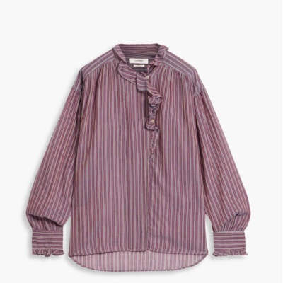 杨采珏同款！Marant Etoile 竖条纹花边衬衫<br />       2.5折 $92（约662.72元）