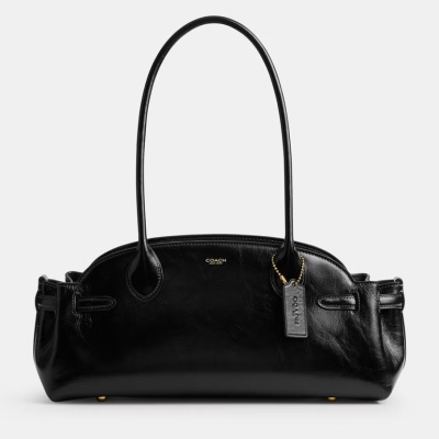 COACH 蔻驰 Glazed Carryall 34 黑色皮革包包<br />       7折 £315（约3054.46元）