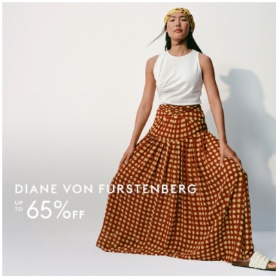 THE OUTNET 美站：DVF 法式美裙上新 斑马纹真丝裹身连衣裙$328<br />       3.5折起+部分额外6.4折