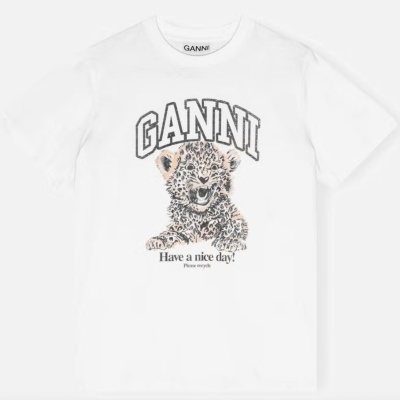 Ganni 白色T恤<br />       7折 £80.5（约796.35元）