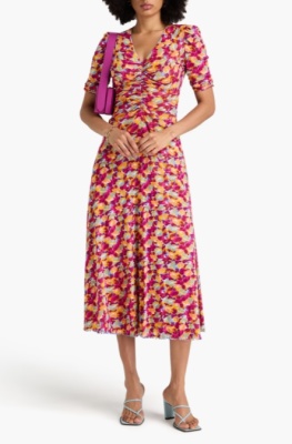 DVF Koren 双面印花弹力网布中长连衣裙<br />       4.5折 $216（约1555.31元）