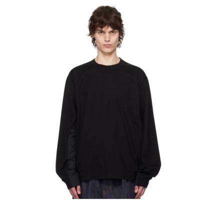 SACAI 黑色长袖 T 恤<br />       4.3折 $204（约1468.84元）