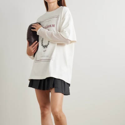 多明星上身！ACNE STUDIOS 假两件印花T恤<br />       HK$4300（约3968.47元）