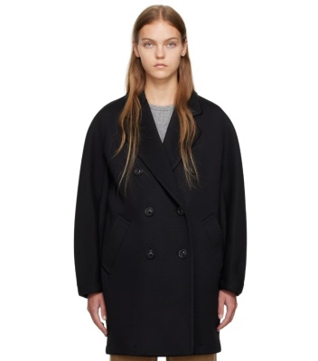 Max Mara  黑色双排扣大衣<br />       2.5折 $673（约4819.96元）