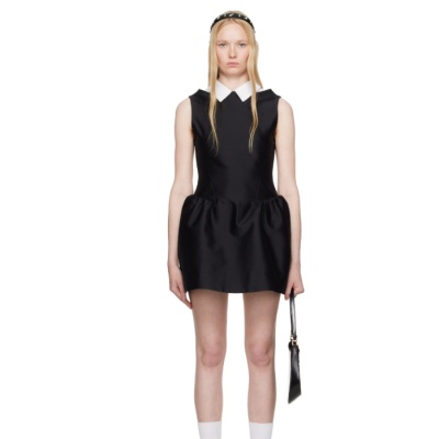 中站含税！SHUSHU/TONG 黑色 Shirtneck Patchwork Sleeveless 连衣裙<br />       3.6折 $205（约1462.67元）