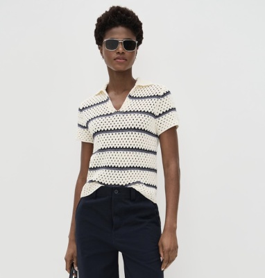 Vince 条纹针织 Polo 衫<br />       5折 $164（约1169.52元）