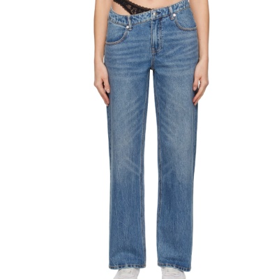 中站含税！Alexander Wang 蓝色 Pre-Styled 牛仔裤<br />       2.9折 $148（约1057.52元）