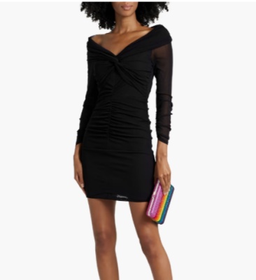 DVF Ganessa 露肩褶饰弹力网布迷你连衣裙<br />       3.5折 $125.3（约896.07元）