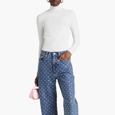 ALEXANDERWANG.T 贴花弹力针织高领上衣<br />       3.5折 $122.5（约876.23元）