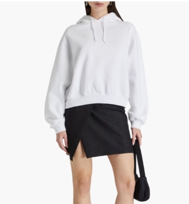 ALEXANDERWANG.T 徽标印花法国棉混纺毛圈布连帽衫<br />       3.2折 $102.9（约736.03元）