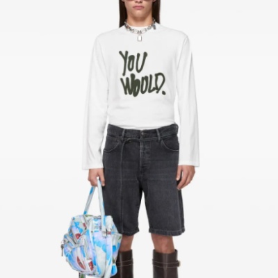 鞠婧祎同款！Acne Studios 印花长袖T恤<br />       6折 $247（约1765.9元）