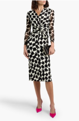 DVF Libra 扭纹印花弹力平纹针织中长连衣裙<br />       5折 $199（约1423.92元）