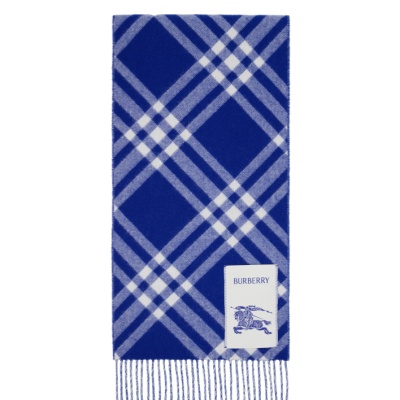 张若楠同款！Burberry 蓝色格纹羊绒围巾<br />       7.5折 $495（约3534.55元）