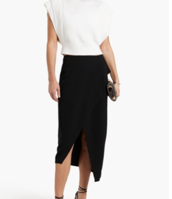 IRO Jelena 款裹身效果暗纹中长半身裙<br />       4.5折 $165（约1178.41元）