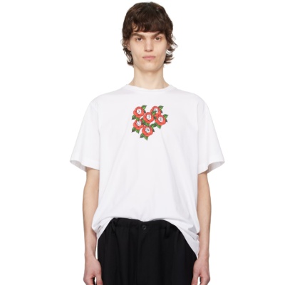 Simone Rocha 白色 Cluster Rose Logo Print T 恤<br />       $250（约1784.22元）