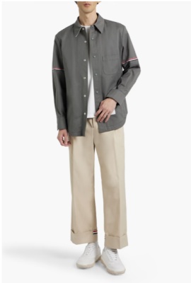 Thom Browne 条纹棉斜纹衬衫<br />       3.4折 $523.5（约3730.36元）