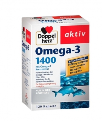Doppelherz 双心 Omega-3高浓缩深海鱼油1400mg胶囊120粒<br />&nbsp;&nbsp;&nbsp;&nbsp;&nbsp;&nbsp;&nbsp;6.7折&nbsp;€19.3（约151.61元）