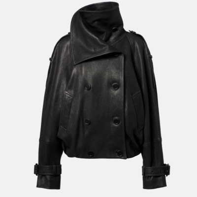 安宥真同款！ACNE STUDIOS 双排扣黑色皮革夹克外套<br />&nbsp;&nbsp;&nbsp;&nbsp;&nbsp;&nbsp;&nbsp;€2015（约15510.06元）