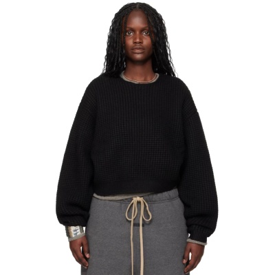 FEAR OF GOD ESSENTIALS 黑色 Holiday 系列 Heavy Waffle 90s Crewneck 针织衫<br />&nbsp;&nbsp;&nbsp;&nbsp;&nbsp;&nbsp;&nbsp;5.3折&nbsp;$74（约494.6元）